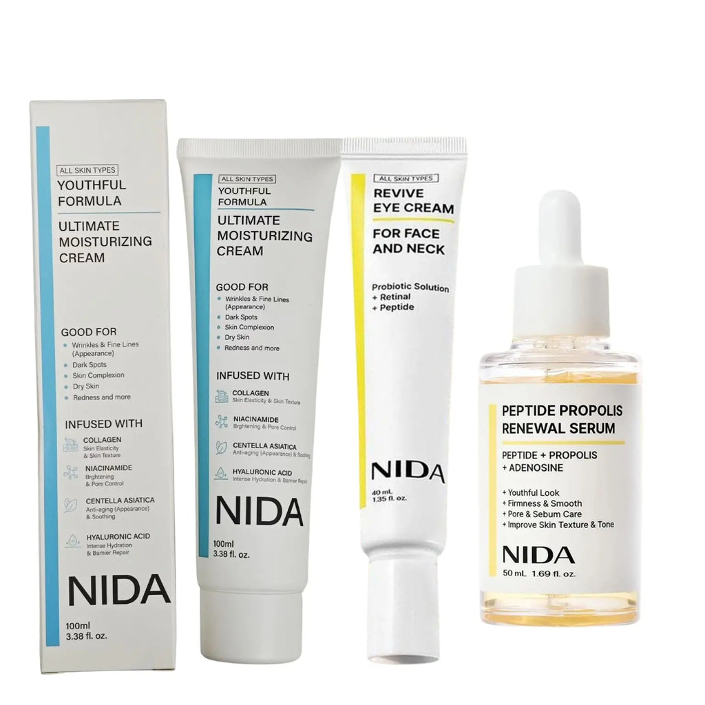 NIDA Daily Moisturizing Nourishing Face Cream Retinol Diminishing Fine Lines Eye Cream Repairs Skin Barrier Propolis Essence