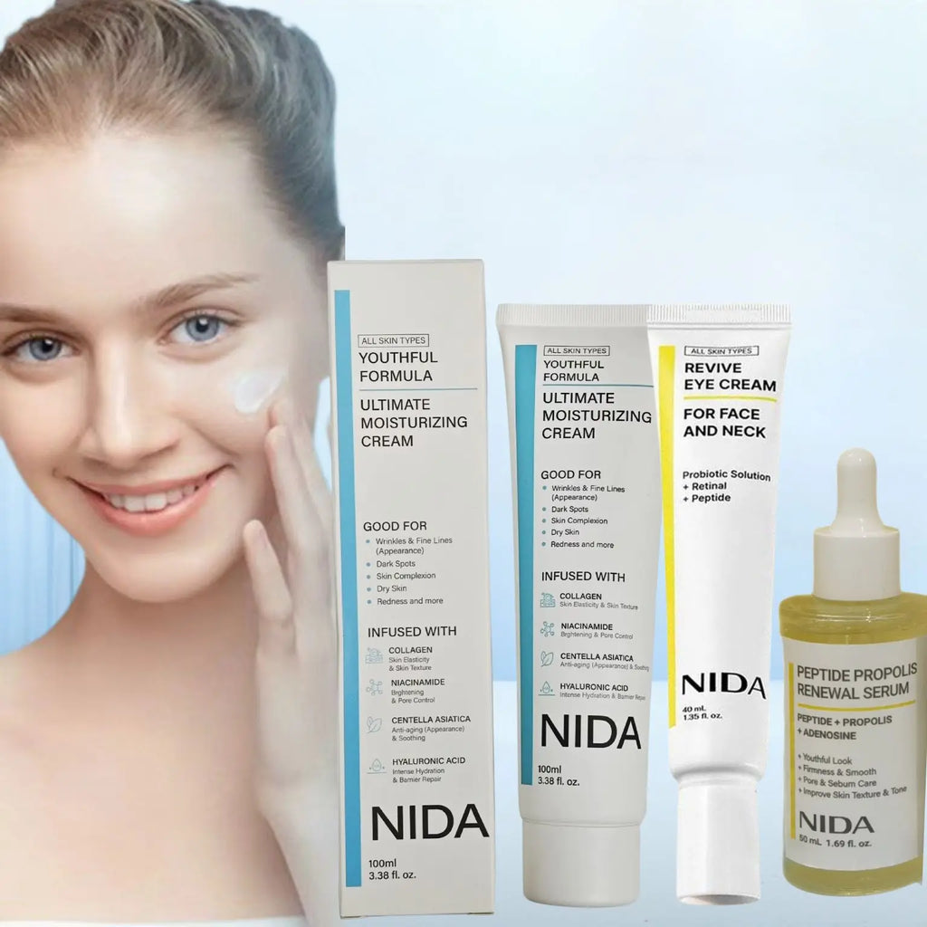 NIDA Daily Moisturizing Nourishing Face Cream Retinol Diminishing Fine Lines Eye Cream Repairs Skin Barrier Propolis Essence