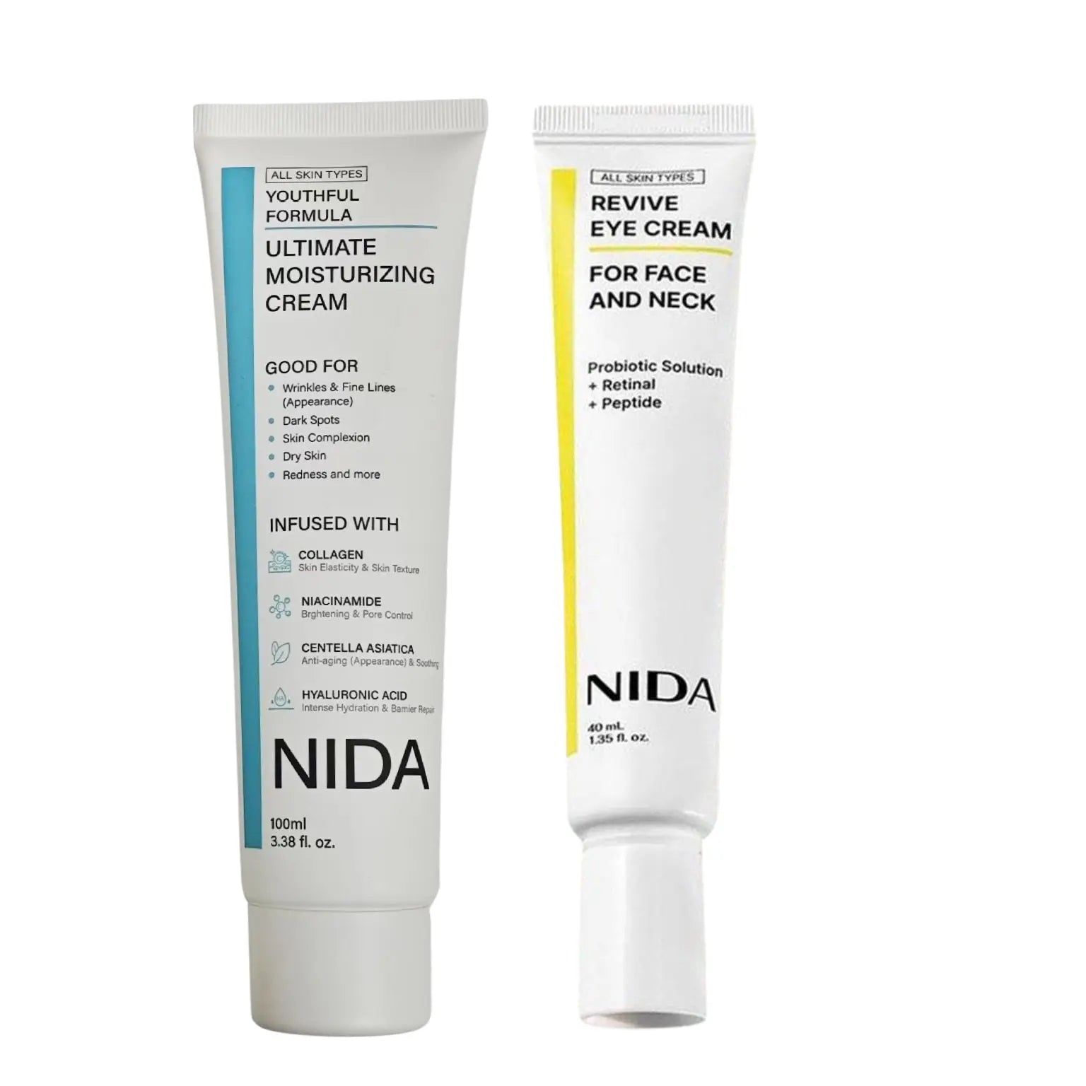 NIDA Daily Moisturizing Nourishing Face Cream Retinol Diminishing Fine Lines Eye Cream Repairs Skin Barrier Propolis Essence